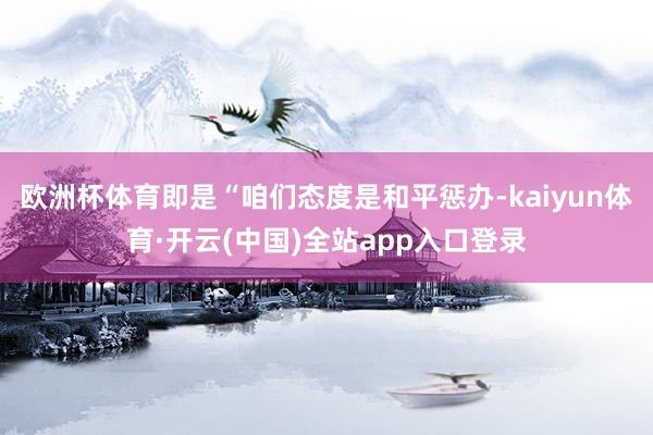 欧洲杯体育即是“咱们态度是和平惩办-kaiyun体育·开云(中国)全站app入口登录
