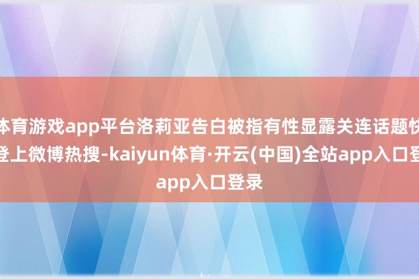 体育游戏app平台洛莉亚告白被指有性显露关连话题快速登上微博热搜-kaiyun体育·开云(中国)全站app入口登录