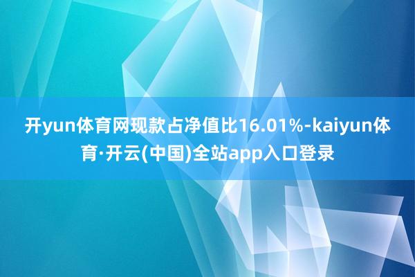 开yun体育网现款占净值比16.01%-kaiyun体育·开云(中国)全站app入口登录