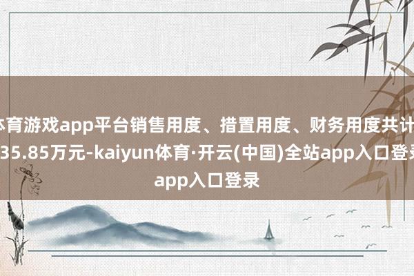 体育游戏app平台销售用度、措置用度、财务用度共计4635.85万元-kaiyun体育·开云(中国)全站app入口登录